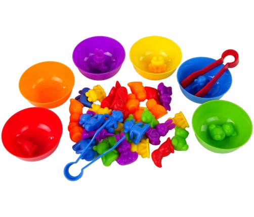 Colour Sorting Toy Animals Teddy Bear Frog 36 Pieces