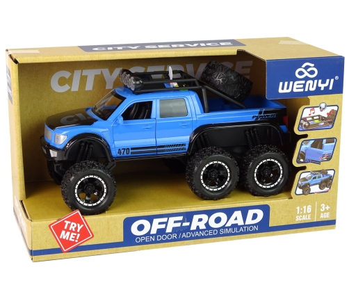 Off-Road Car Friction Drive Big Wheels 1:16 Blue