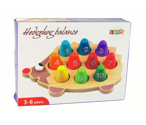 Wooden Educational Hedgehog 10 Colorful Pawns