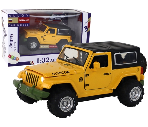 Off-Road Car Battery Powered Friction Drive Metal Yellow 1:32