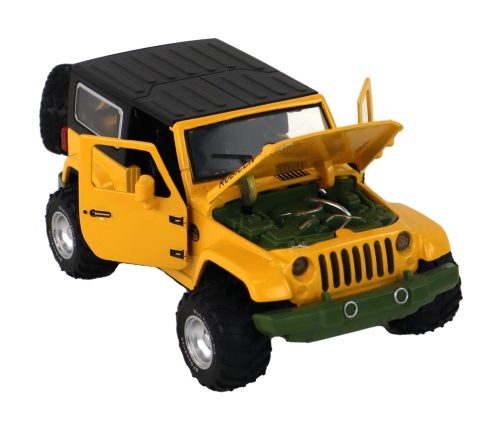 Off-Road Car Battery Powered Friction Drive Metal Yellow 1:32