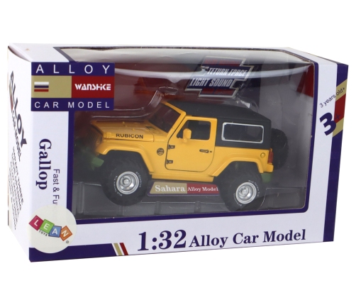 Off-Road Car Battery Powered Friction Drive Metal Yellow 1:32