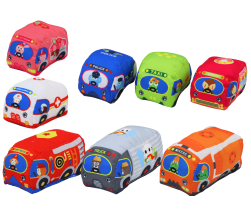 Set of Soft Toy Cars Play Mat 9 Pieces