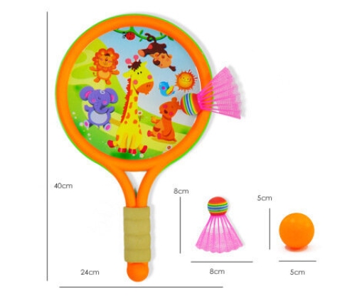 Badminton Rackets Kids Dinosaurs Orange Green