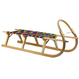 Wooden Sled Two-person With Webbing Seat Solid