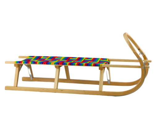 Wooden Sled Two-person With Webbing Seat Solid