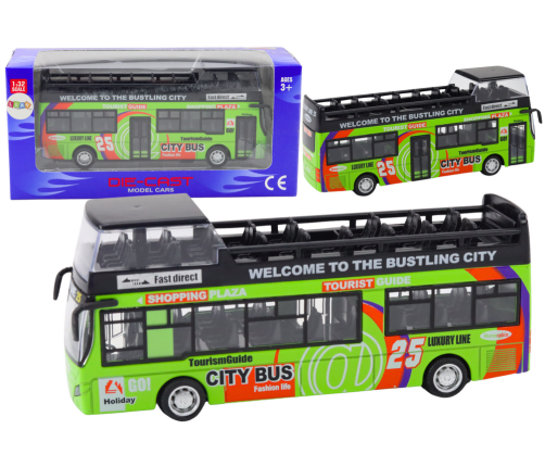 Tourist Coach Double Decker Openable Door Green