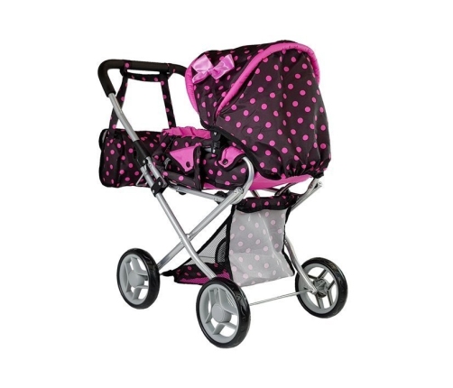 Alice Doll Pram Carrier Bag Black-Pink