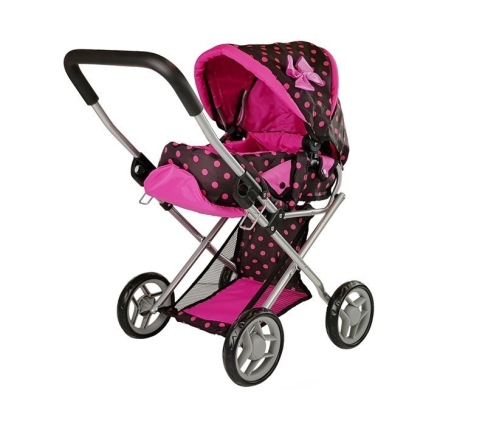 Alice Doll Pram Carrier Bag Black-Pink