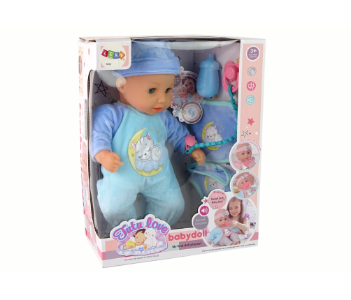 Baby Doll Sound Dummy Bib Blue Cat Pyjamas