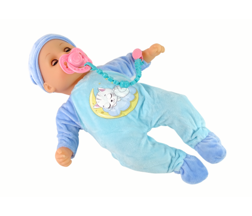 Baby Doll Sound Dummy Bib Blue Cat Pyjamas