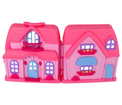 Set Villa Cottage with Lights Plastic Pink