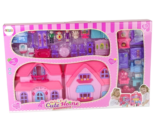 Set Villa Cottage with Lights Plastic Pink