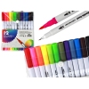 Set of 12 double-sided markers in different colors in an organizer