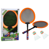 Set of 2 Badminton Rackets, 2 Badminton Shuttles, Orange