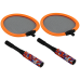 Set of 2 Badminton Rackets, 2 Badminton Shuttles, Orange