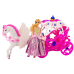 Doll With Carriage Horse Carriage Princess Pink Pegasus Set