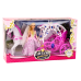 Doll With Carriage Horse Carriage Princess Pink Pegasus Set