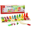 Educational Set Sorter Wooden Board Learning Mathematics Fruit