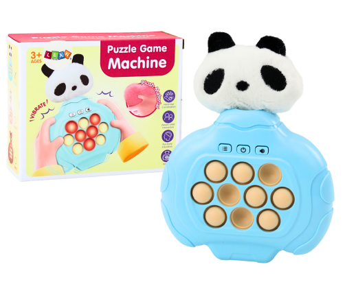 Pop-It Panda Game Plush Blue Arcade Console Pad Vibrations