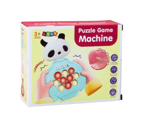 Pop-It Panda Game Plush Blue Arcade Console Pad Vibrations