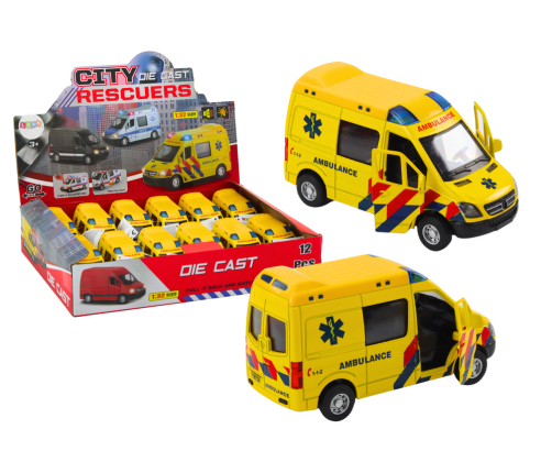 Ambulance Ambulance 1:32 Opening Doors Lights Sounds Drive Yellow