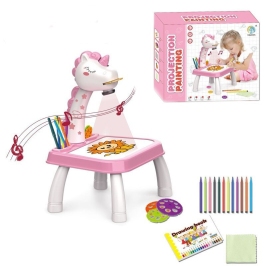 Unicorn Projector Painting Table Blackboard Pink