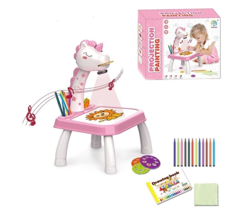 Unicorn Projector Painting Table Blackboard Pink