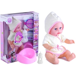 Doll Baby in a bathrobe Potty Nappy Playing Sounds