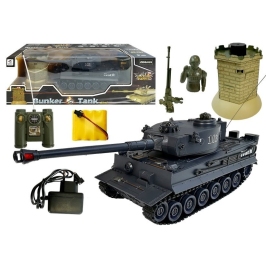 R/C Tank 1:28 with Enemy Bunker Black Tiger I