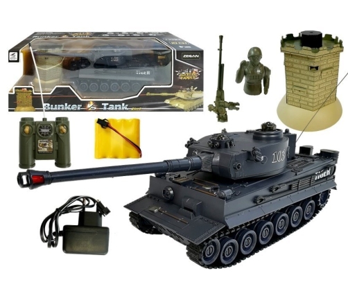 R/C Tank 1:28 with Enemy Bunker Black Tiger I