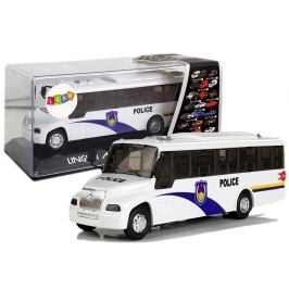 White Police Bus with Strung Sound