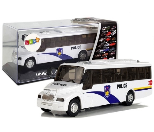 White Police Bus with Strung Sound