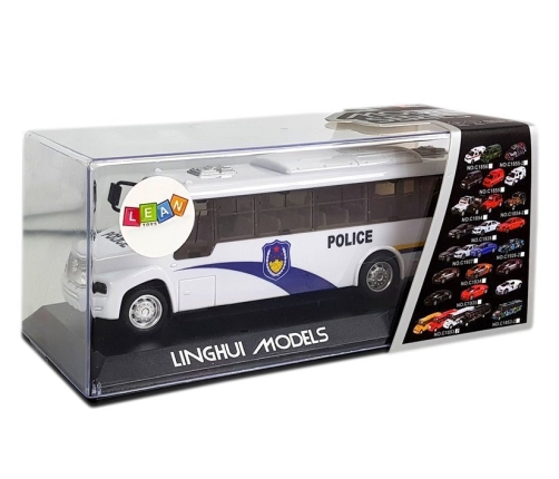 White Police Bus with Strung Sound