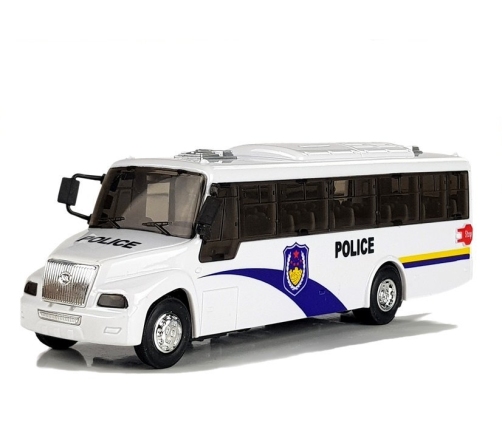 White Police Bus with Strung Sound