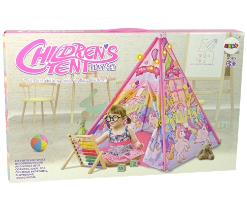 Children's Light-up Tent Unicorn Ponies Pink