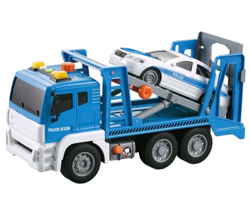 Blue Assistance Truck Police Car Sounds Lights 1:16