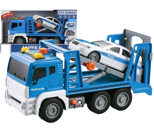 Blue Assistance Truck Police Car Sounds Lights 1:16