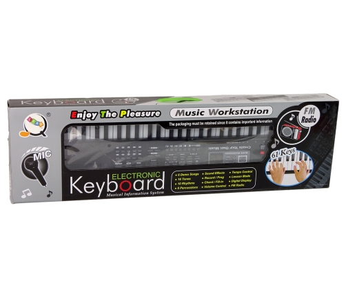 Keyboard MQ-012FM Microphone Radio 61 Keys