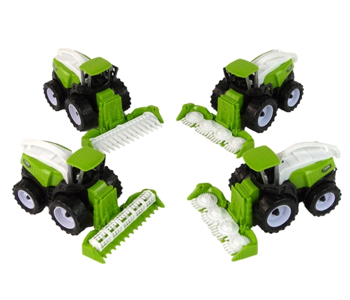 Farm Vehicle Set Green Tractors 4 Pieces