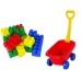 Pulling trolley with colourful K3 blocks Red