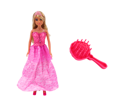 Anlily Mermaid Princess Doll Pink Dress Brush