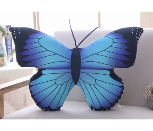 Mascot Plush Butterfly Blue Pillow 40 x 30 cm