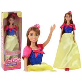 Children's Doll Anlily Princess Long Dark Hair Yellow Dress