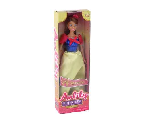 Children's Doll Anlily Princess Long Dark Hair Yellow Dress