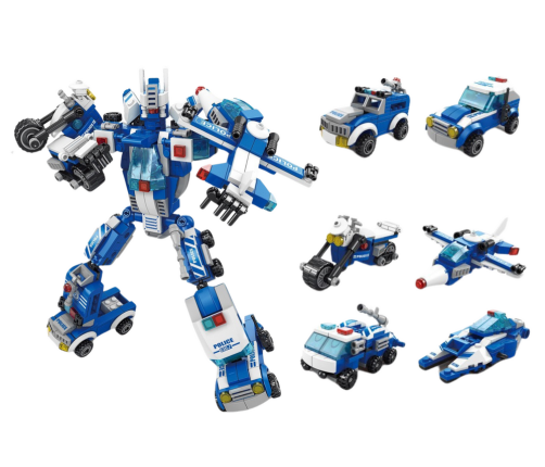 Police Cars Motor Boot Airplane Police Construction Blocks MIX