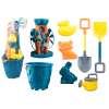 Sand Toy Set, Bucket, Grinder, Spatulas, Molds, Turquoise