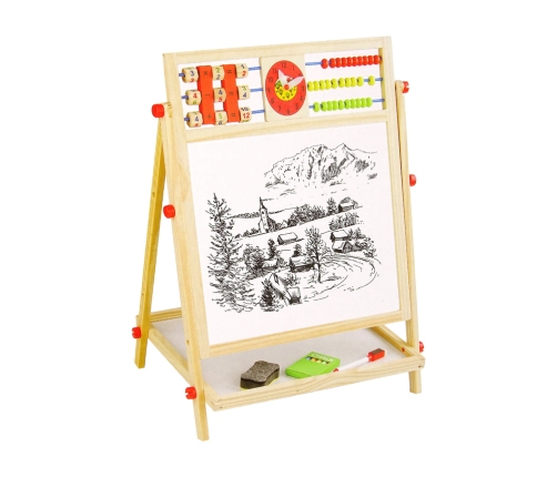 Double-Sided Educational 2in1 Wooden Drawing Board