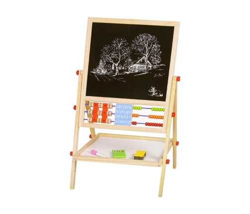 Double-Sided Educational 2in1 Wooden Drawing Board