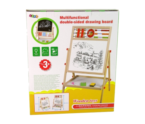 Double-Sided Educational 2in1 Wooden Drawing Board